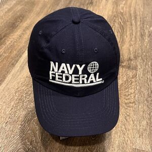 Navy Federal Hat Baseball Cap Blue White Bank‎ Finance Pickleball Golf Preppy